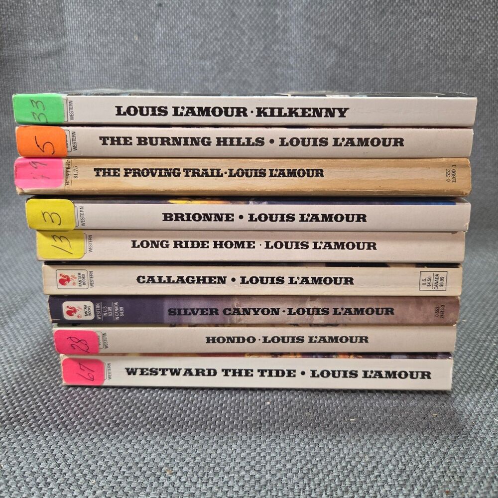 Lot of 9 Louis L'Amour Western Paperbacks PBBs Bantam Classic Frontier